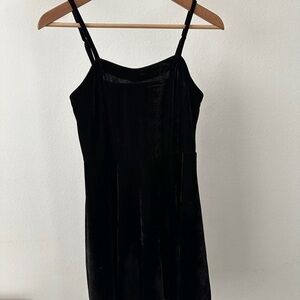 Black Velvet Slip Dress with Spaghetti Straps